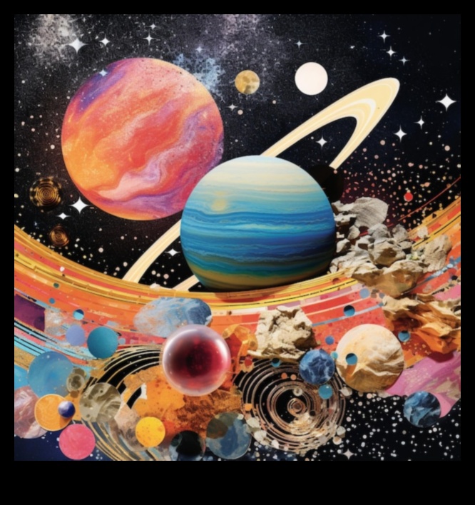 Colaj ceresc: expresii artistice ale minunilor astrale în spațiul cosmic