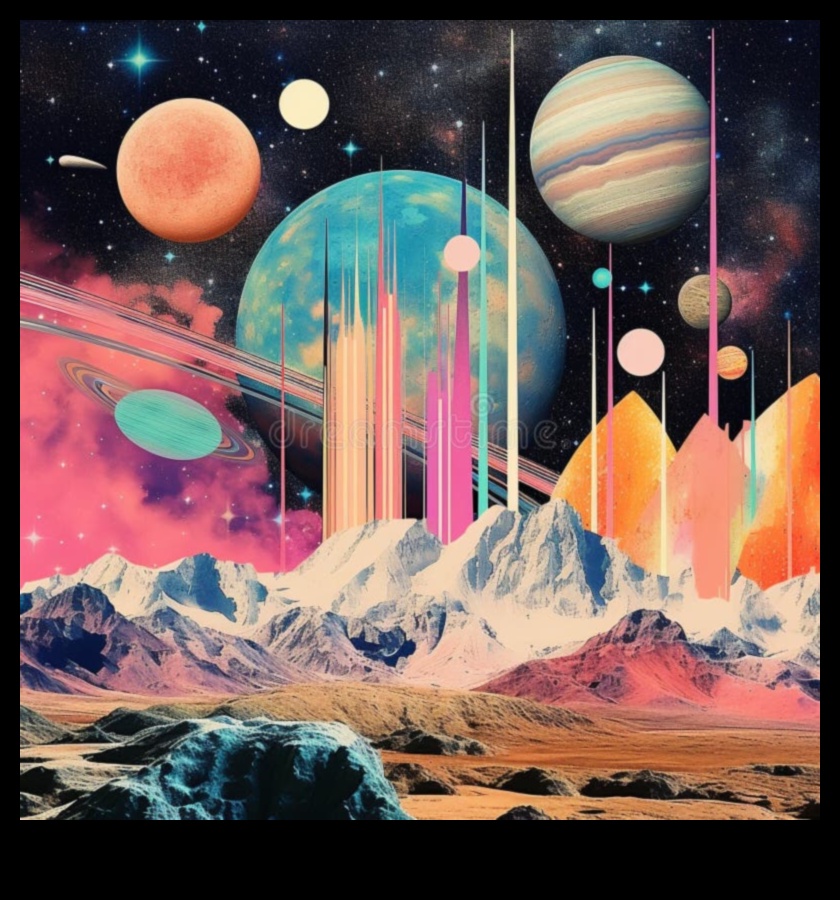 Colaj ceresc: expresii artistice ale minunilor astrale în spațiul cosmic